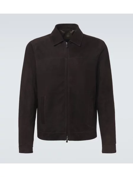 Geacă Thom Sweeney din piele de căprioară maro