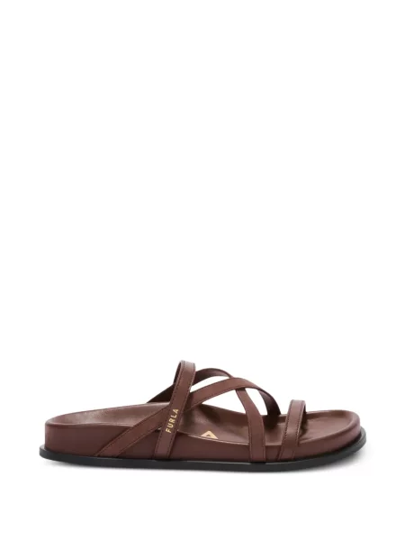 Сандали Furla с автограф кафяво