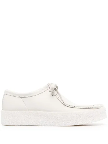 Pantofi Clarks Originals cu șireturi din piele alb