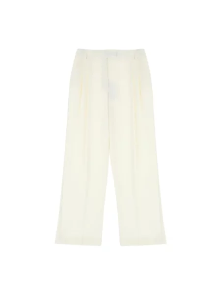 Imperial Spodnie Kobieta M Spodnie dzwony z wysokim stanem beżowy