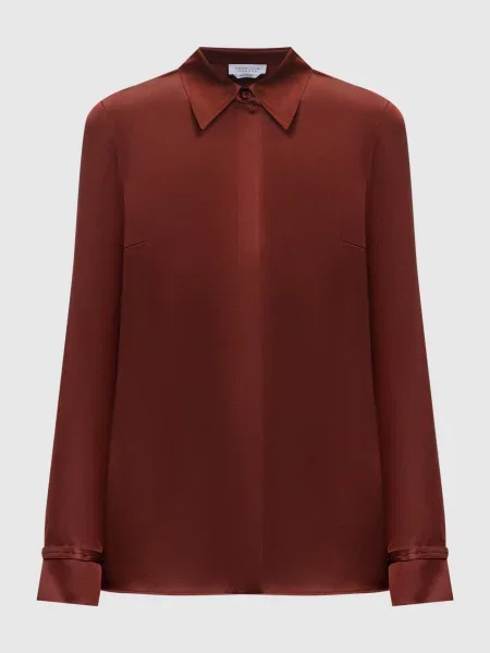 Блуза Cruz із шовку Gabriela Hearst коричнева