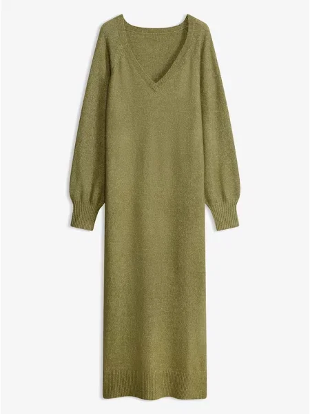 Sukienka dzianinowa oversize midi zielona