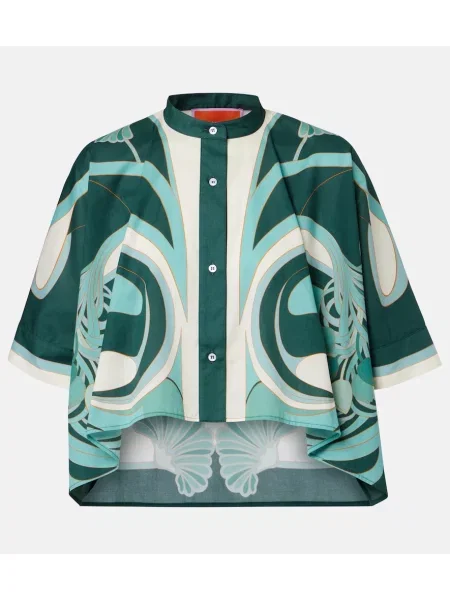 Cămașă La Doublej cu imagine din muselină verde