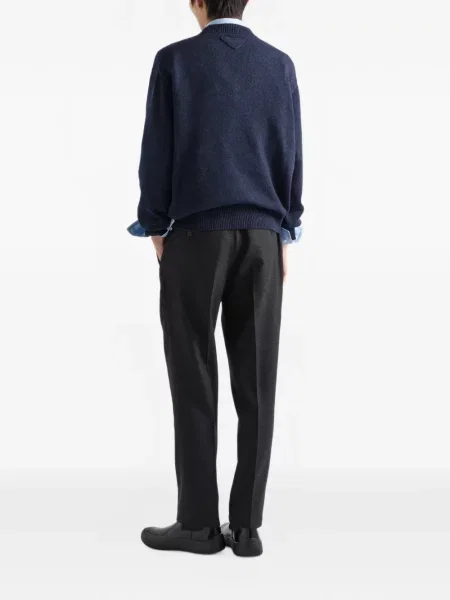 Pantaloni Prada de lână gri