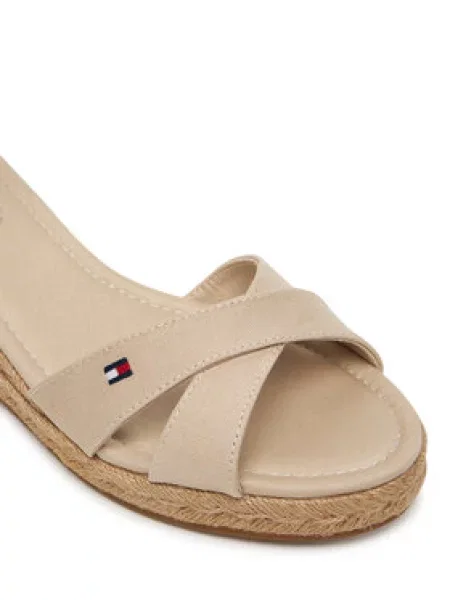 Tommy Hilfiger Espadrilės Mid Wedge Espad X Cross smėlio