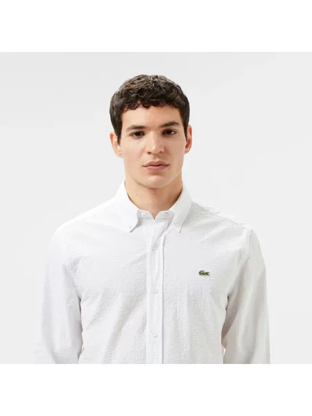 Lacoste Koszula Button-Down Slim Fit biała