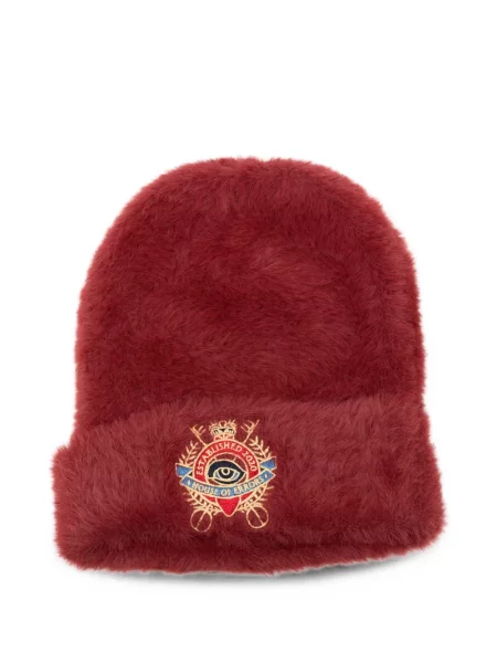 Căciulă House Of Errors cu broderie cu blană roșu