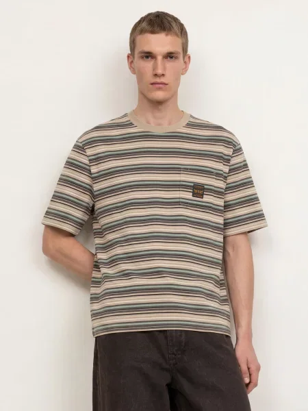 Levi's® Tričko Workwear Pocket / tmavě šedá / světle zelená béžová