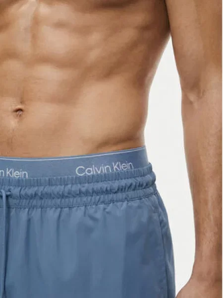 Calvin Klein Swimwear Maudymosi trumpikės tamsiai džinso / balkšva mėlyna