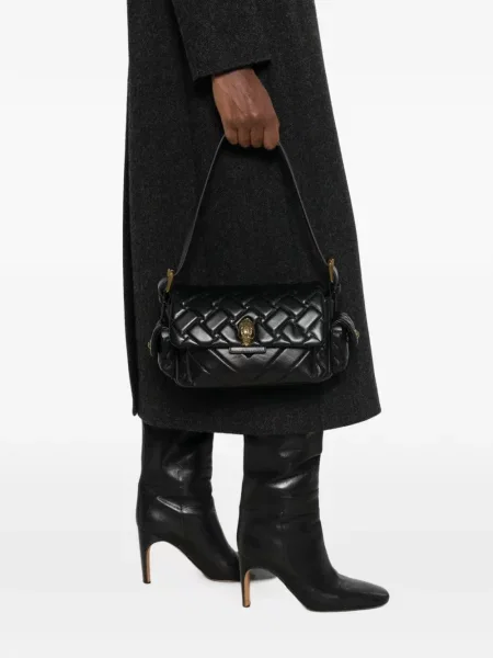 Δερμάτινη καπιτονέ τσάντα Kurt Geiger London μαύρο