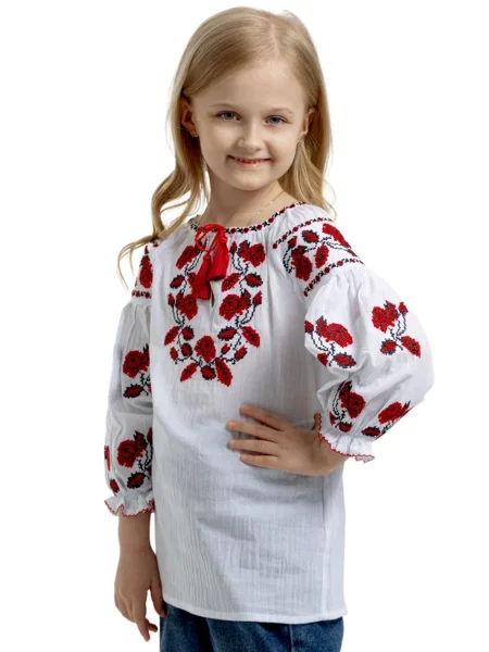 Детская рубашка Folk Moda белая