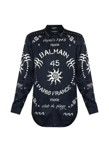 Cămașă Balmain cu imagine albastru