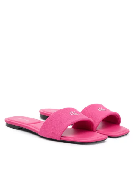 Calvin Klein Natikači Square Flat Sndl Canvas Hw roza