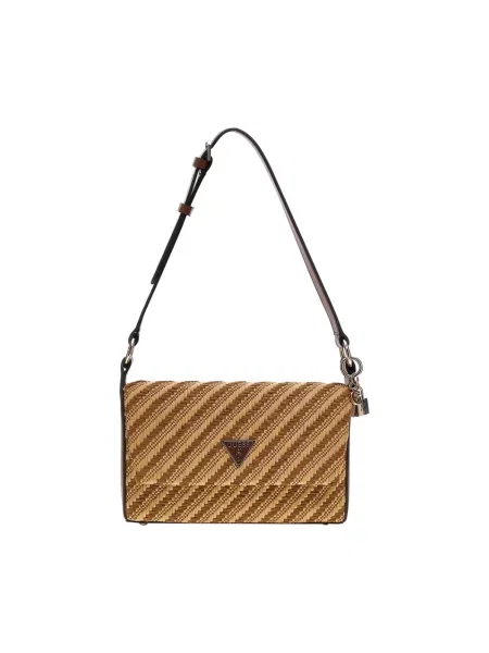 Lniana torebka Guess czarna