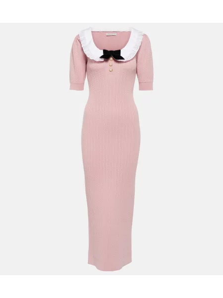 Sukienka midi Alessandra Rich do kolan garniturowa różowa