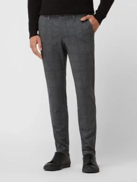 Spodnie o kroju tapered fit z dodatkiem streczu model ‘Mark’ Only & Sons czarne