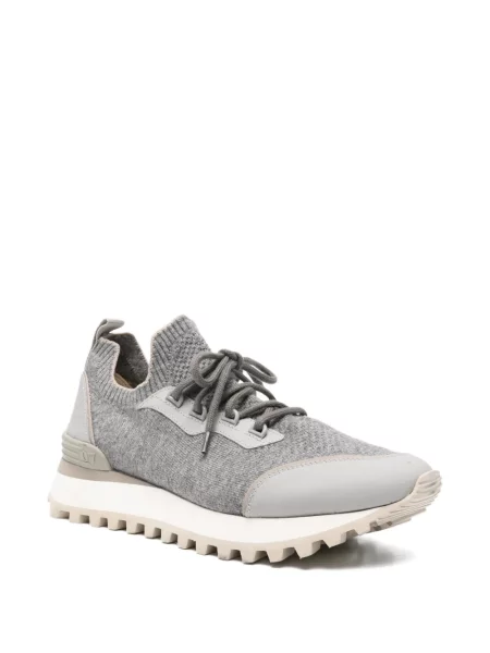 Sneakers Eleventy με κορδόνια με δαντέλα γκρι