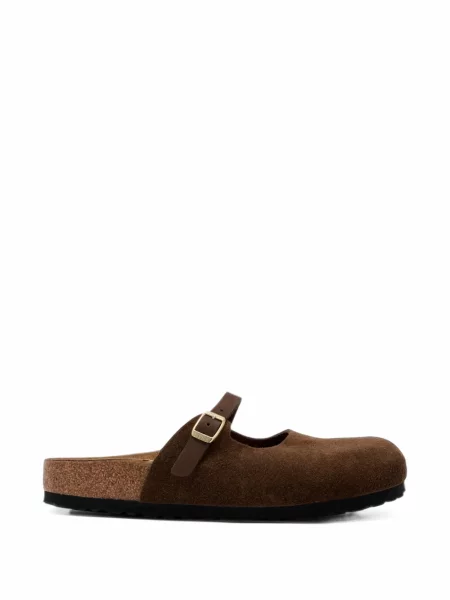 Sandale Birkenstock din piele de căprioară maro