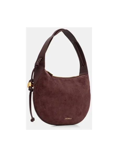 Coccinelle torebka hobo zamszowa brązowa