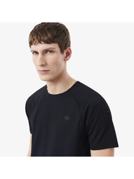 Lacoste T-Shirt Z Okrągłym Dekoltem Classic Fit czarny