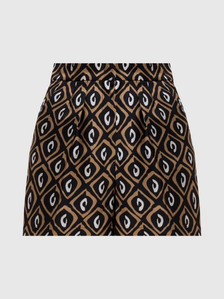 Шорти QUINOA із шовку в принт Max Mara чорні
