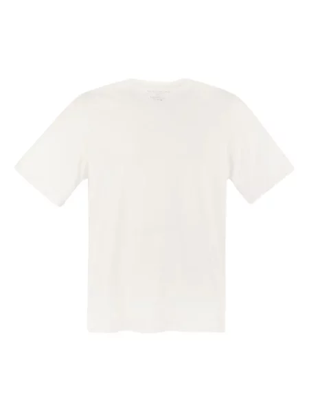 Tricou Majestic Filatures cu decolteu rotund alb