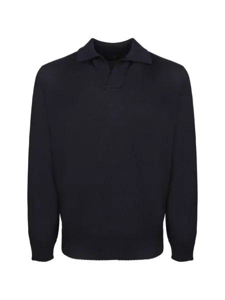 Gulerat tricou polo Dell'oglio albastru