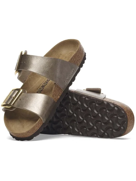 Șlapi Birkenstock din piele bej
