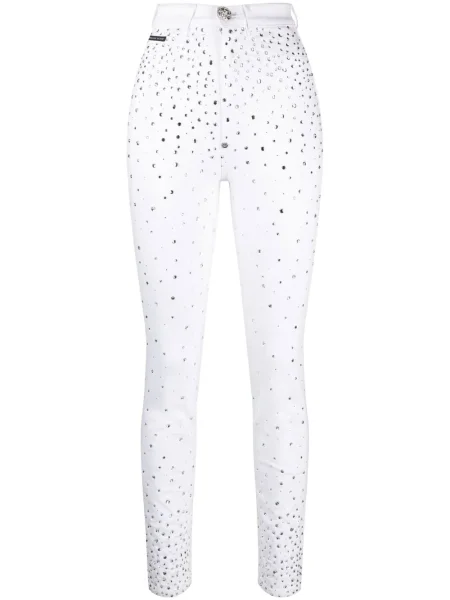 Blugi skinny Philipp Plein alb
