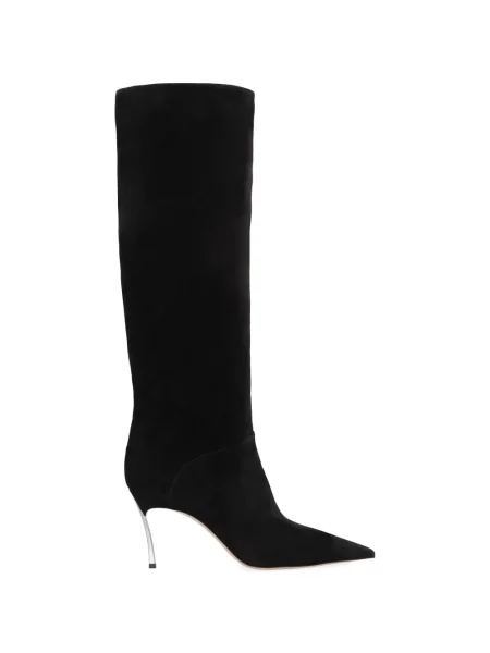 Botine Casadei din piele de căprioară negru