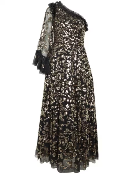 Sukienka midi Needle & Thread do kolan garniturowa czarna