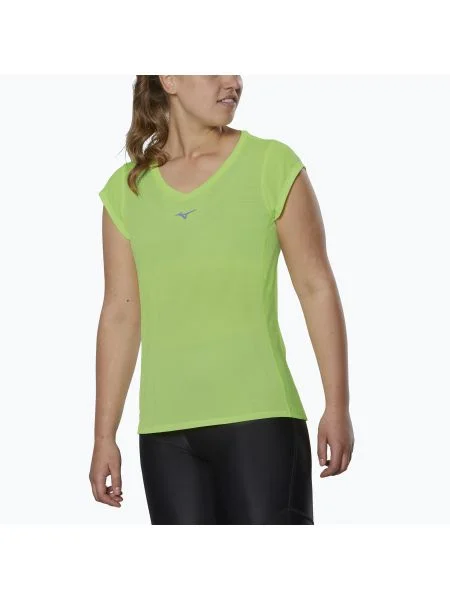 Дамска тениска за бягане Mizuno Aero Tee neolime зелено