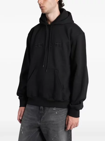 Суичър с качулка Carhartt Wip бродиран черно
