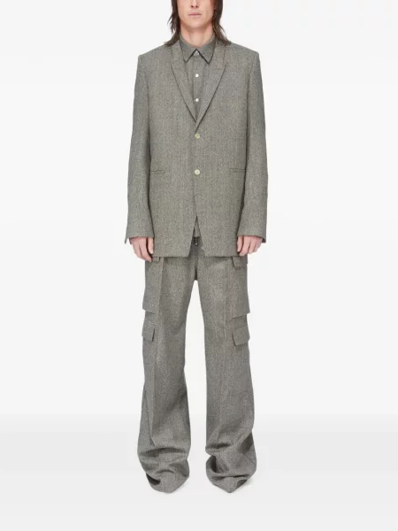 Pantaloni Rick Owens de lână gri