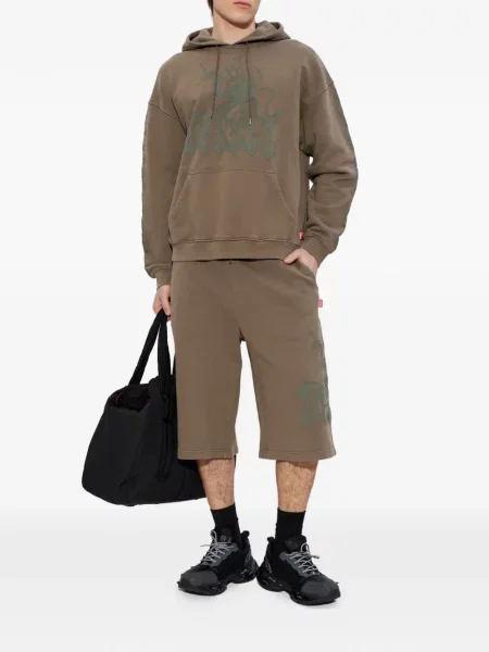 Șnur de strângere pantaloni scurți Diesel cu imagine maro