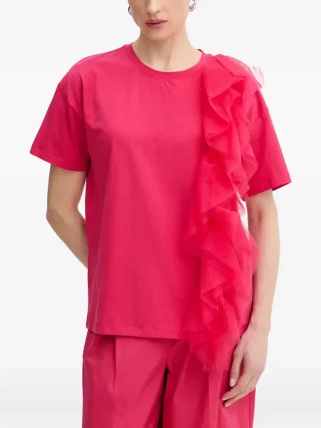 Tricou Twinset cu volane roz