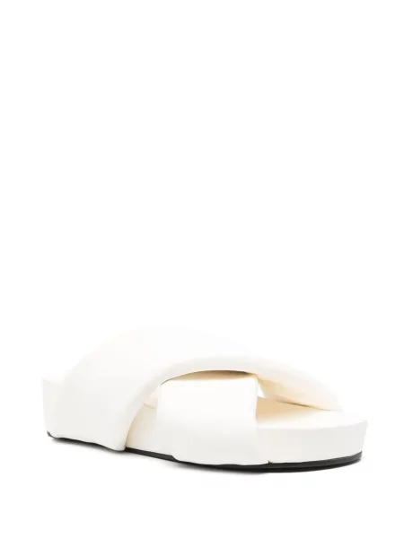 Sandale Jil Sander fără toc cu bretele alb