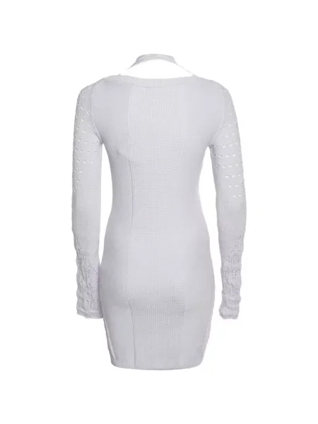 Rochie mini The Attico tricotate alb