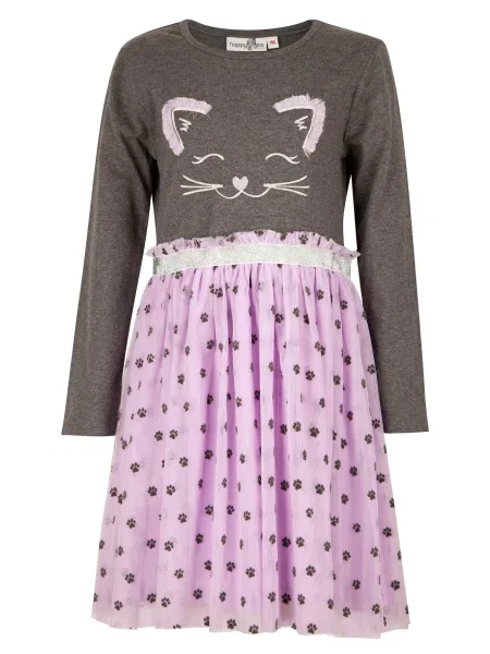 Happy girls Rochie metalic / roz gri