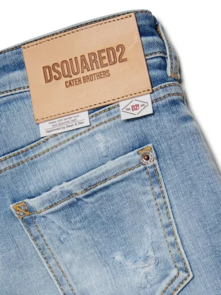 Szerokie jeansy dziecięce Dsquared2 niebieskie