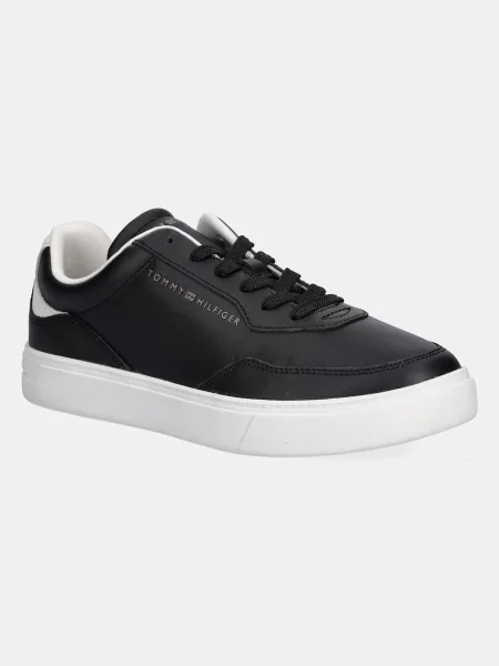 Kožené tenisky Tommy Hilfiger CASUAL CUPSOLE SNEAKER černá