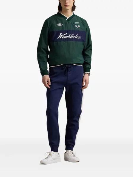 Tricou Polo Ralph Lauren din piele cu broderie în carouri maro