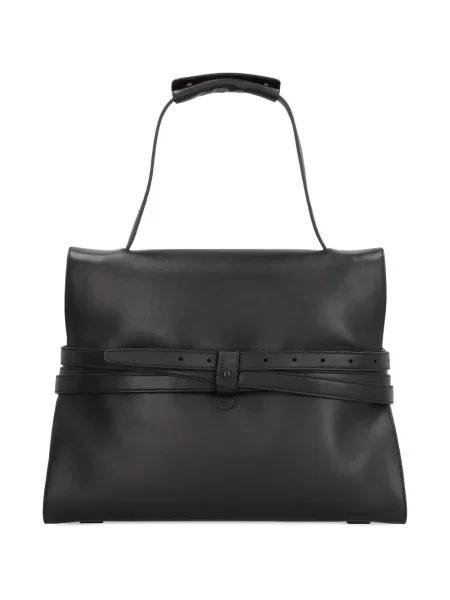 Cu centură geantă shopper Moschino din piele cu legături negru