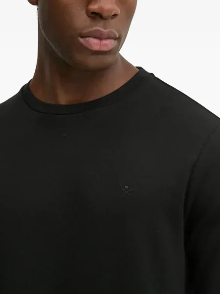 Hanorac crewneck Hackett cu broderie negru
