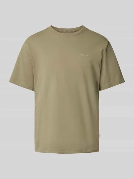 T-shirt z wyhaftowanym logo model ‘Connor’ Pepe Jeans zielona