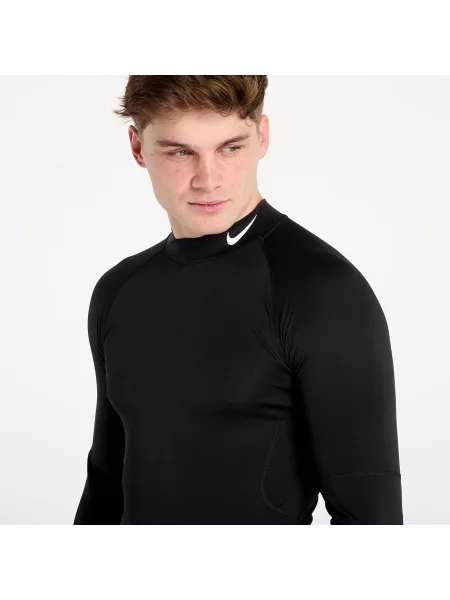 Tank top Nike Pro Dri-FIT Fitness Mock-Neck Long-Sleeve Top Black/ White S bílé
