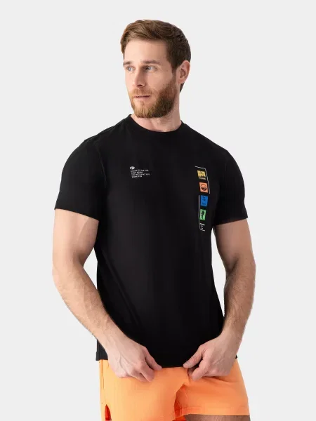 AVECS Футболка Мікрофібра/текстиль чорний