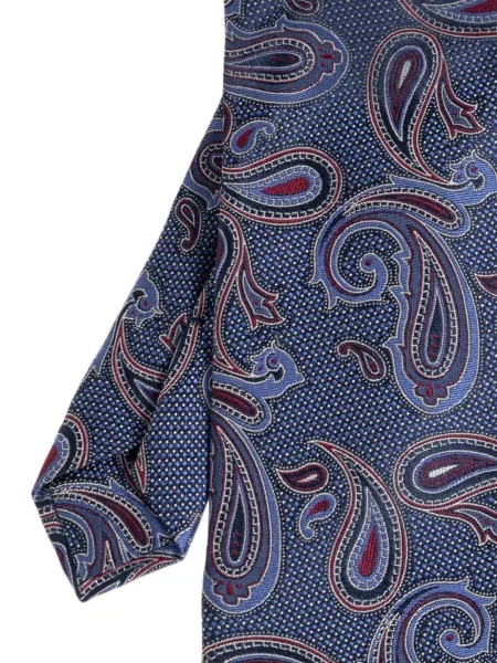 Cravată Etro de mătase cu model paisley albastru