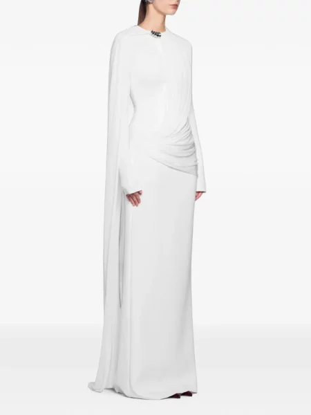 Rochie maxi Chats By C.dam drapată alb
