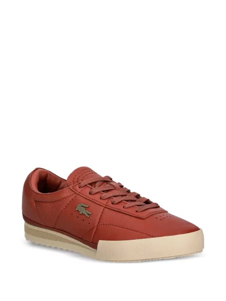 Sneakerși Lacoste din piele portocaliu
